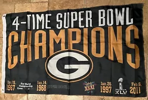 Green Bay Packers 4-fach Super Bowl Champions 3x5 Fuß Flagge Mankave Banner Geschenk - Bild 1 von 3
