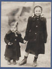 Beautiful Two Girls Holding Hands, Cute Kids Soviet Vintage Photo USSR