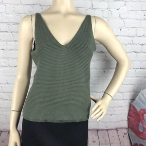 Express Women’s Tank Top Sz Small, Knit Material, Olive Green Color 100% Cotton - Picture 1 of 7