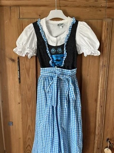 Tolles Dirndl Hammerschmid Gr. 122 Schwarz Hellblau Bluse Mädchen Mädchendirndl - Bild 1 von 6