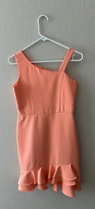 Rare Editions Girls Sleeveless Scalloped Dress In Peach Size 16 NWOT - Picture 1 of 7