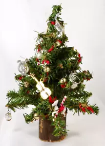Miniature Christmas Tree Artificial Musical Instruments Jingle Bells Vintage #10 - Picture 1 of 10