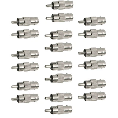 20pcs BNC Female to RCA Phone Male Connector Adapter for Security Camera System - Image 1 of 2