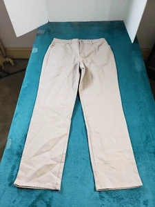 Basic Editions Jeans 8 Womens Beige Stretch Pants Mid Rise Classic Straight NWT - Picture 1 of 15
