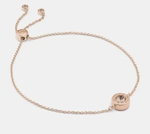 Bracciale Coach donna cerchio aperto scorrevole stile F67072 nuovo oro rosa ambra mod - Foto 1 di 4