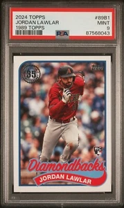 2024 Topps Series 1 Jordan Lawlar #89B-1 1989 Topps Baseball RC PSA 9 MINT - Bild 1 von 2