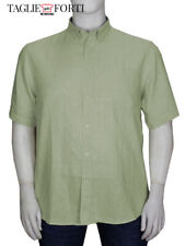 men's shirt PLUS SIZE short sleeve cotton linen from 2xl to 8xl Maxfort