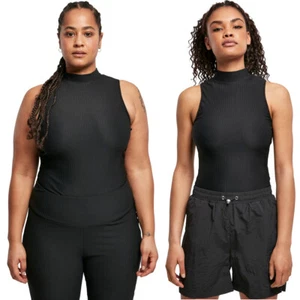 Urban Classics Ladies Sleeveless Rib Turtleneck Body Jumpsuit Narrow Cut - Picture 1 of 10