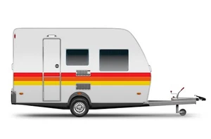 Calcomanías Gráficas Stıcker para Remolque de Viaje Pequeño RV Kit de Repuesto Retro Rayas - Imagen 1 de 8