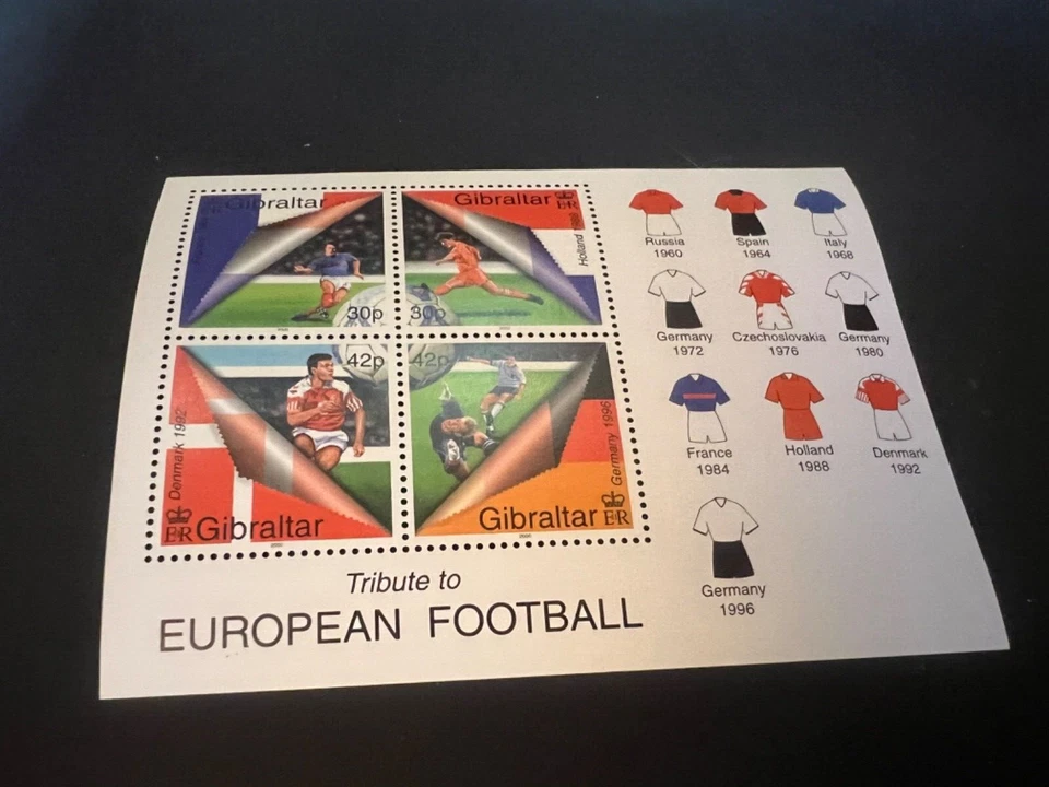 Gibraltar: 2000 Tribute to European Football MNH Mini Sheet - Image 1 of 2