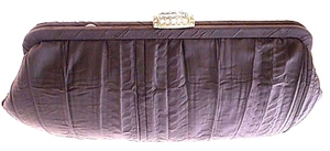 CARLO FELLINI BROWN EVENING HAND BAG WITH SHORT CHAIN - Picture 1 of 5