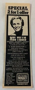1980 John Ascuaga's Nugget Hotel Casino ad ~ MEL TILLIS - Picture 1 of 1