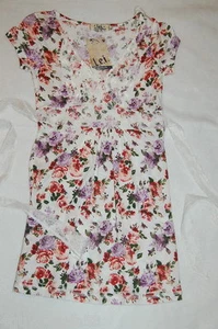 Girls Dress FLORAL Lace L.e.i. M 7-8 Pink PURPLE Flower White SUMMER SPRING - Picture 1 of 3
