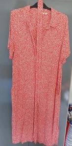Lily & Me Coral Print Midi Dress Size 16 - Picture 1 of 5