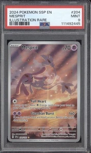 Mesprit 2024 Pokemon Surging Sparks 204/191 Illustration Rare PSA 9 - Picture 1 of 2