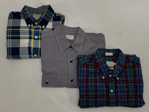 Lotto 3 camicie casual J Crew classiche a quadri tinta unita manica lunga abbottonate M 16”* - Foto 1 di 10