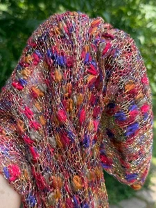Vintage 70er 80s Christian Dior Crochet Woven Gold Metallic Scarf Halstuch Lux - Bild 1 von 23