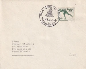 Cover Stamp Germany Mi 600 Sc B79 1936 Olympics Winter Olympics Skater Olympia - Picture 1 of 2