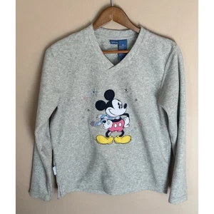 Mickey Mouse Sweater Adult Medium Gray Holiday Pullover Womens - Picture 1 of 3