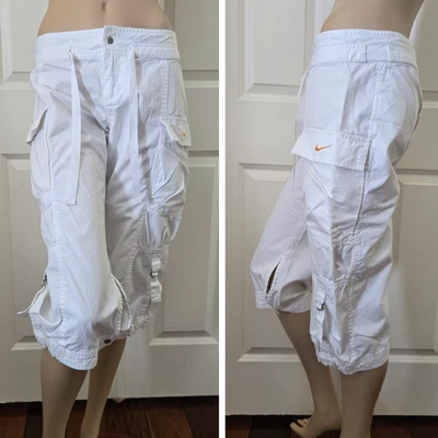 Pantalones capri Nike Parachute talla XS blancos Foto 1 de 4