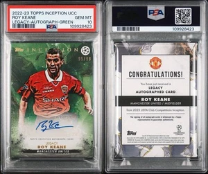 2022-23 Topps Inception Roy Keane Man United Green Auto /99 PSA 10 GEM - Picture 1 of 1