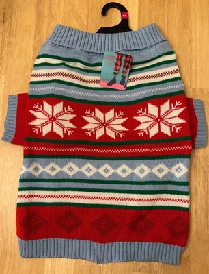 Merry Makings Blue Fairisle Dog Sweater, XXL - Image 1 of 4