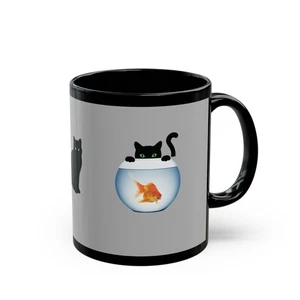Skurrile Katze Tasse - perfekt für Katzenliebhaber, Halloween Deko, Geschenk - Bild 1 von 11