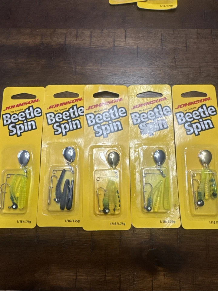Johnson Beetle Spin BSVP 1/16 унции Несколько цветов лот из 5 новый - Изображение 1 из 3