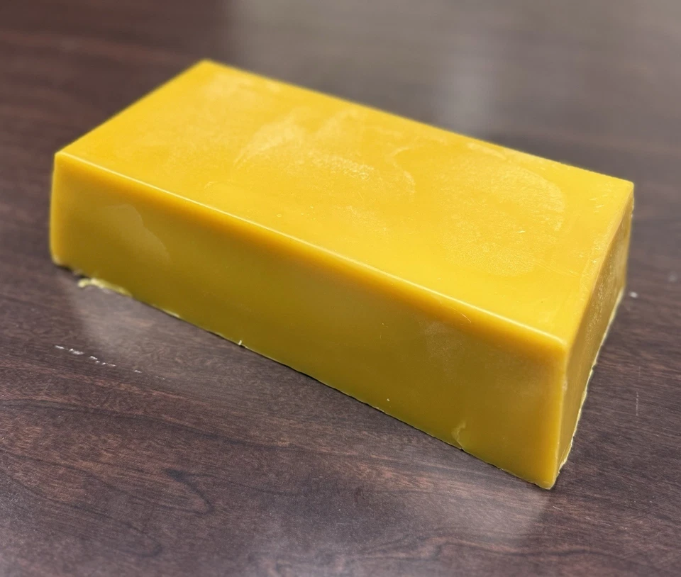 3.5 Pound Natural Yellow Beeswax Block For Candles Arts Crafts Free Shipping - Image 1 of 2