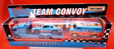 1/64 Richard Petty Matchbox Team Convoy #43 STP Van Car Truck White Rose 1991 - Image 1 of 4