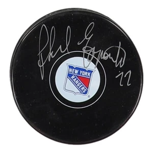 Phil Esposito Signed New York Rangers Logo Hockey Puck (JSA COA) 717 NHL Goals - Picture 1 of 4