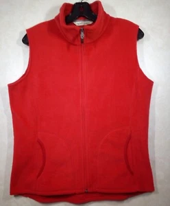 Chaleco polar Woolrich para mujer M rojo amapola cremallera completa sin mangas - Imagen 1 de 9