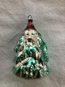 Old Vintage Glass Christmas Ornament X-mas New Year Decoration Santa In Tree - Picture 1 of 3