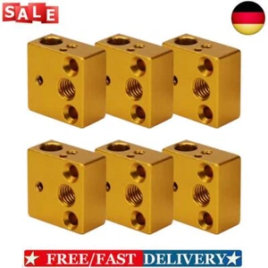 6pcs Heater Block for MK7 MK8 Extruder Ender 3 3D Printer (Gold) - Afbeelding 1 van 10