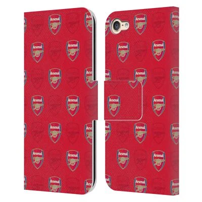 ARSENAL FC CREST PATTERNS LEATHER BOOK WALLET CASE FOR APPLE iPOD TOUCH MP3 - Image 1 of 4