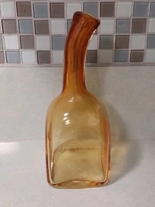 Vintage MCM Bernstein italienische Kunst Glas Vase/Flasche 10,5" - Bild 1 von 10