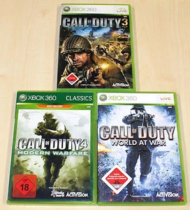3 XBOX 360 SPIELE SAMMLUNG CALL OF DUTY 3 4 WORLD AT WAR MODERN WARFARE SHOOTER - Bild 1 von 2