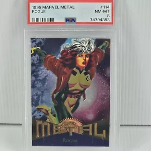 1995 Fleer Marvel Metal Rogue #114 PSA 8 MINT - NEAR Mint GOLD FOIL - Picture 1 of 6