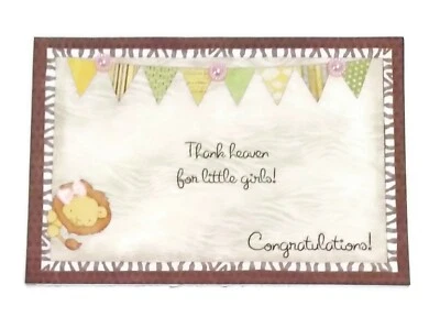 Tarjeta de felicitación BABY - Gracias al cielo por las niñas - Hecha a mano A7 con sobre OFERTA Foto 1 de 2