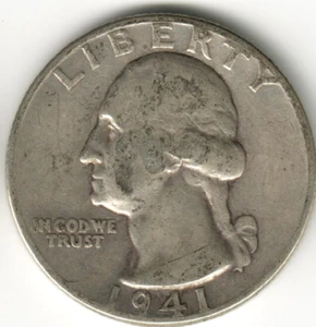 USA - 1941P - Washington ¼ Dollar - Silver Eagle - no mint mark - #11483RG - Picture 1 of 2