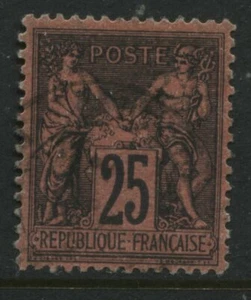 France 1878 Peace and Commerce 25 centimes black on red Type 2 used - Picture 1 of 1