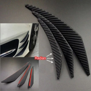 6X Carbon Fiber Car Bumper Fin Canard Splitter Diffuser Spoiler Lip Accessories - Bild 1 von 12