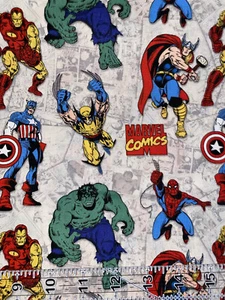 FAT QUARTER MARVEL CHARACTERS 100% COTTON 18x22 FREESHIP - Picture 1 of 3