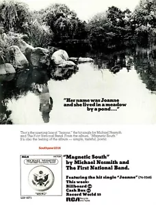 1970 Mike Nesmith 'Joanne' Record Release Music Industry Promo Reprint Ad - Picture 1 of 1