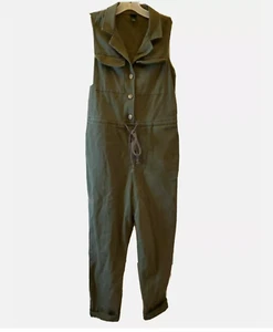 Wild Fable Utility Jumpsuit olivgrün ärmellos Strampler Gr. Small Knopfleiste - Bild 1 von 8