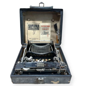 Máquina de escribir personal plegable Corona con instrucciones de estuche - Imagen 1 de 24