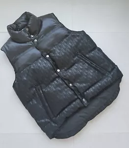 Auth Christian Dior CD Oblique Logo Puffer Vest Gilet All Black Limited Edition - Picture 1 of 7