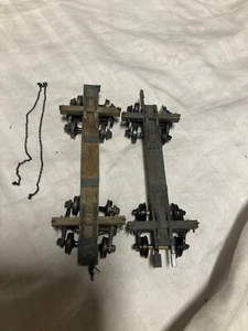 Lot of 2 - HO SKELETON LOGGING CARs - wood and metal - kadee trucks - for parts - Picture 1 of 3