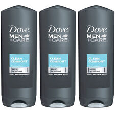 Pack of (3) New Dove Men +Care Body & Face Wash, Clean Comfort, 18 Fl Oz