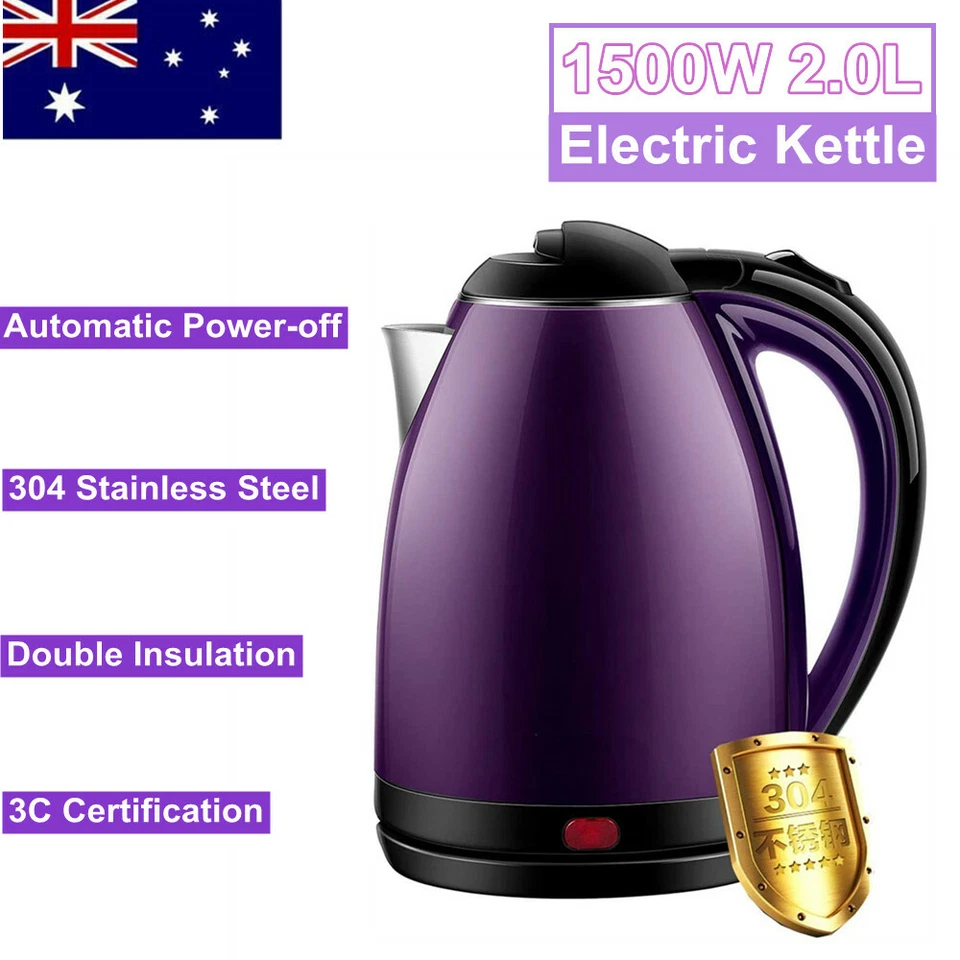2L Electric Kettle Jug Stainless Steel Kettle Fast Water Boil Home Boiler 1500W - image 1 of 4